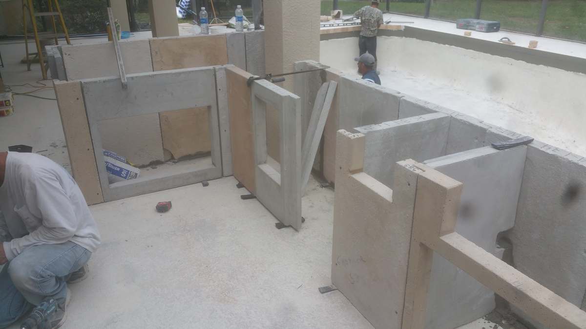 Crew locking concrete panels together